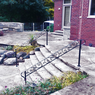 Wrought Iron Step Rails at Pool