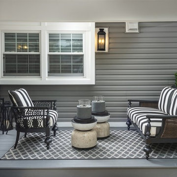Wynnewood, PA: Black and White Outdoor Patio