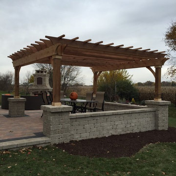 Yorkville - Outdoor Living Area with Pergola & Fireplace