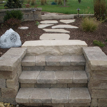 Yorkville - Paver Patio with Retaining Walls & Outcropping Stones