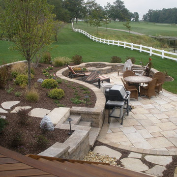 Yorkville - Paver Patio with Retaining Walls & Outcropping Stones