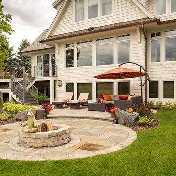 Zen Backyard Patio | Private Residence on Lake Harvey in Edina