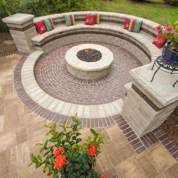 Zionsville Indiana Outdoor seating area with gas fire pit