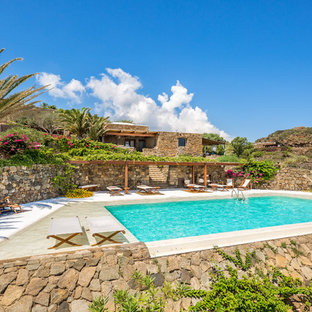 Idee per una piscina monocorsia stile marinaro rettangolare dietro casa