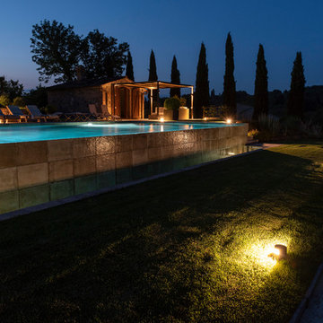 Pool design, light design and garden