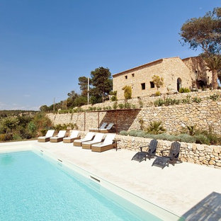 Foto di una grande piscina country rettangolare