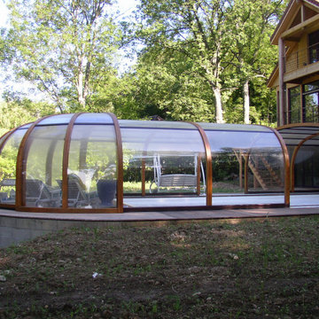 Construction d'une maison ossature bois avec piscine couverte