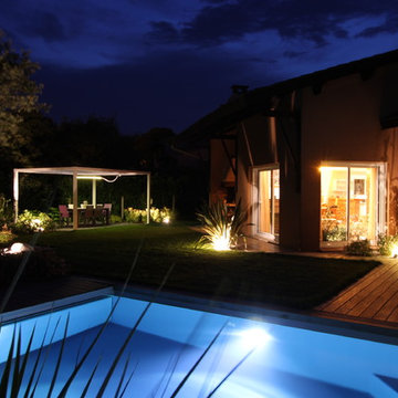 Création d'un jardin avec piscine utilisable la nuit