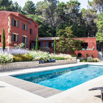 EGUILLES - Aménagement d'un jardin autour d'une piscine re-dessinée