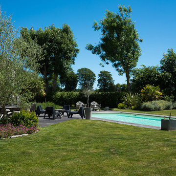 Jardin avec piscine en Normandie