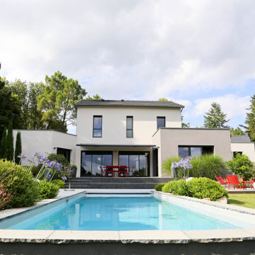 Jardin contemporain-Tour de piscine