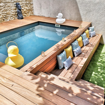 Mini-piscine dans un jardin de ville/ Transformation radicale