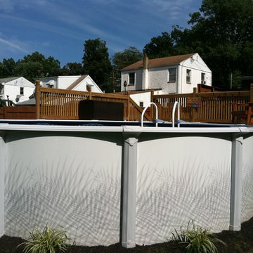18' Round Above ground pool with deck and pond - Harleysville, PA