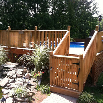 wooden deck ideas for above ground pool