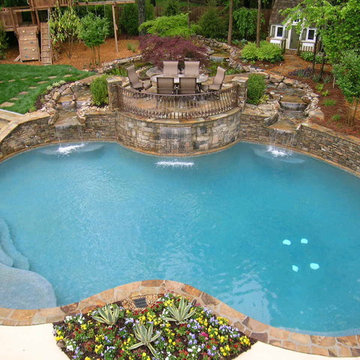 25' by 40' Gunite Pool with Waterfalls and built in Diving Board