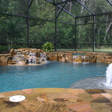 386 - Pool with Rock Work, Spa and Water features