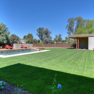 Foto di una piscina design rettangolare con pedane