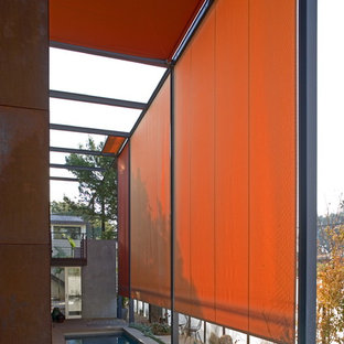 This is an example of an industrial side yard rectangular lap pool in Los Angeles.