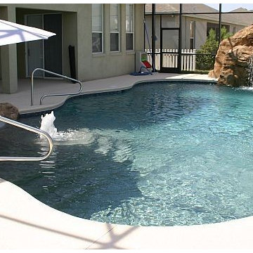 86 - Freeform Pool with Stone Water Slide and Waterfall
