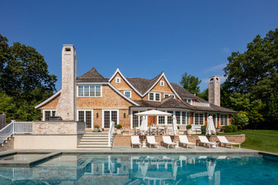 Inspiration for a coastal pool remodel in New York