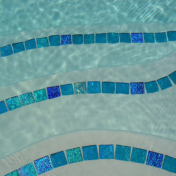 Aqua Glass Tile Pool with Jewel Accents- Maryland