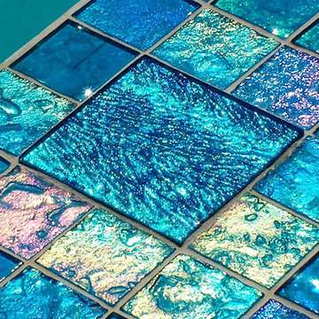Aqua Glass Tile Pool with Jewel Accents- Maryland