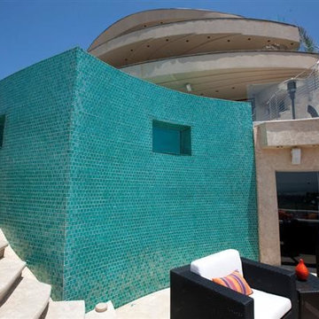 Aquamarine Glass Tiled Pool