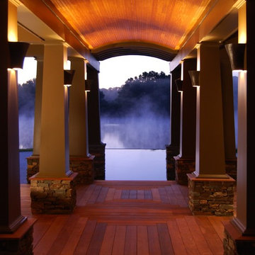 Architectural Columns frame the infinity pool view
