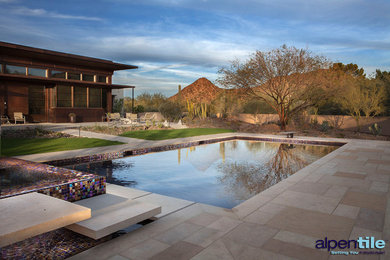 Design ideas for a modern swimming pool in Phoenix.