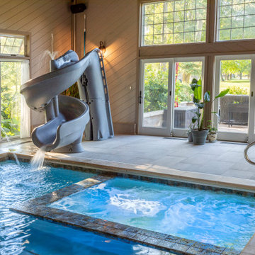 Arlington Heights, IL Indoor Swimming Pool with Interior Hot Tub