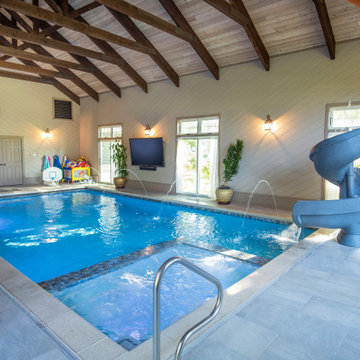 Arlington Heights, IL Indoor Swimming Pool with Interior Hot Tub