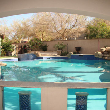 Backyard Oasis - Pool, Spa, Swim-Up Bar, Grotto, Slides & Water Features