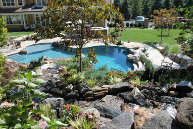 Example of a mountain style pool design in New York