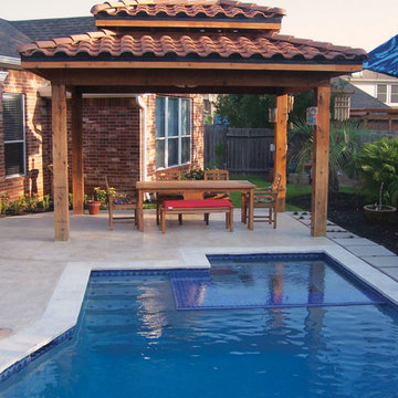 Balinese Inspired Poolscape, Pergola and Gardens