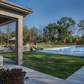 Bannockburn, IL Swimming Pool with Inside Hot Tub and Automatic Cover