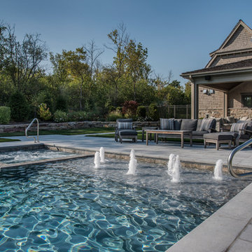 Bannockburn, IL Swimming Pool with Inside Hot Tub and Automatic Cover