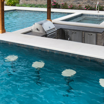 Barrington Hills Swimming Pool, Hot Tub, Sunken Bar and Slide