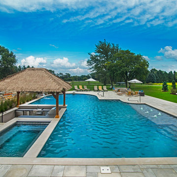 Barrington Hills Swimming Pool, Hot Tub, Sunken Bar and Slide