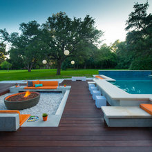 Fireplace By Pool