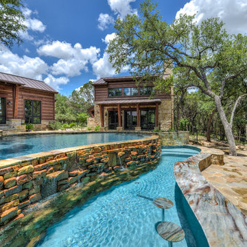 Beach Entry Infinity Pool In Boerne, TX