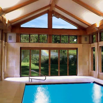 Beautiful Indoor Pool with Limestone Walls & Floor