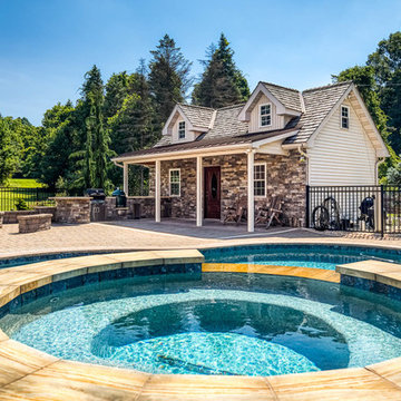 Below Ground Pool with Patio and Pool House Project