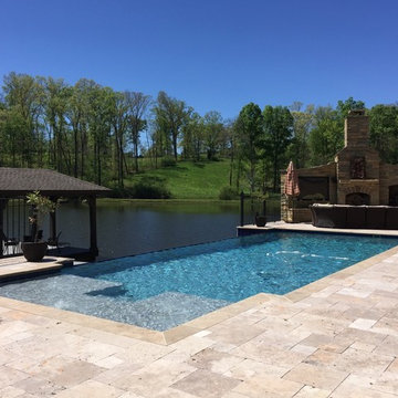 Birmingham, AL - Infinity Pool with Tanning Ledge & Outdoor Fireplace
