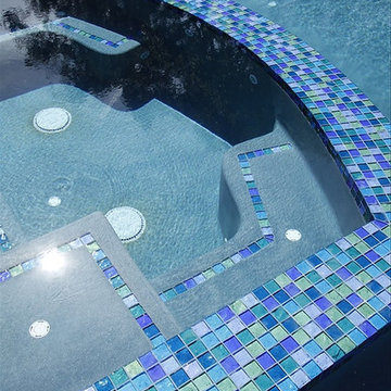 Blue and Green Mix Glass Tiled Pool