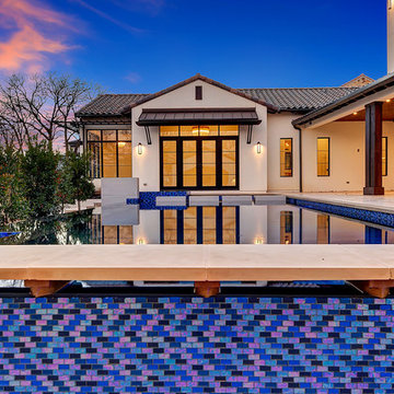 Blue Tile Pool and Modern Home