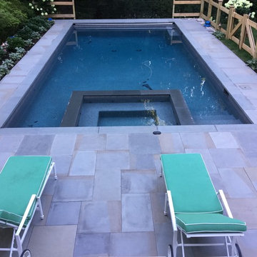 Bryn Mawr house and pool stonework