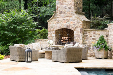 Inspiration for a transitional pool remodel in Atlanta