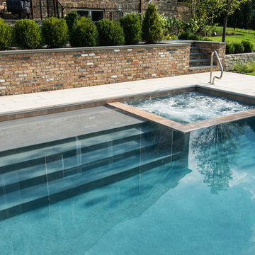 Burr Ridge, IL Swimming Pool, Spa, Sunshelf with Automatic Pool Cover