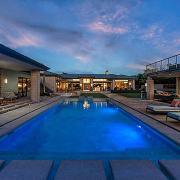 Camelback Mountain Contemporary | Pool with Floating Steps