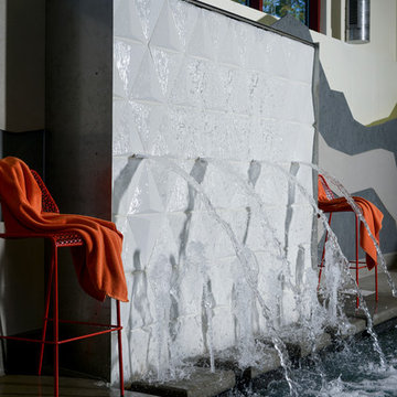 Cedar Grove, WI Indoor Swimming Pool and Hot Tub with Waterwall Water Feature